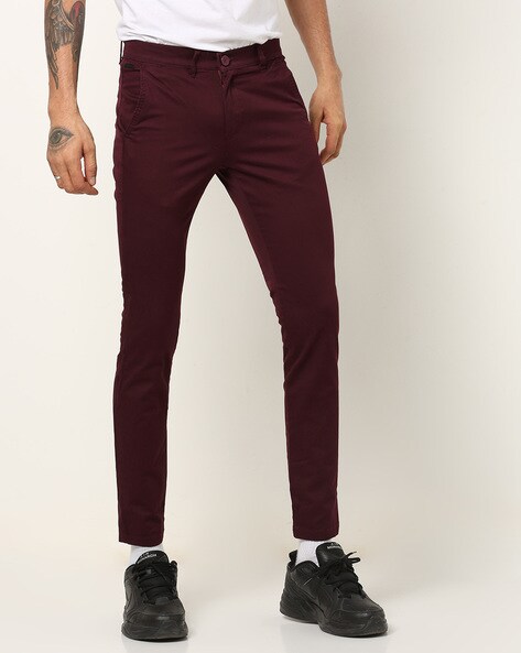 maroon pants men