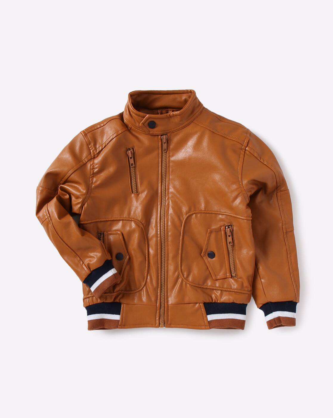 ジャケット・アウター akio Buy Tan Jackets & Coats for Boys by AJIO Online | Ajio.com