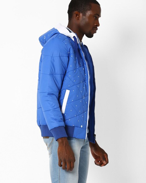 Royal blue quilted on sale jacket