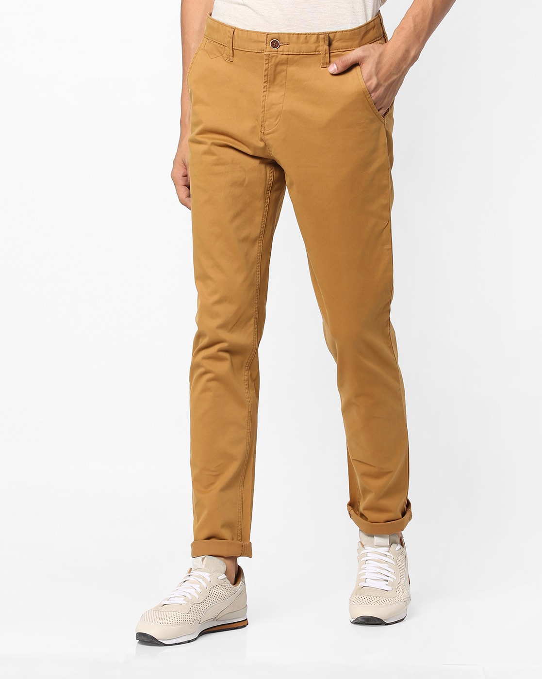 Narrow BLOND Cotton Trousers For Men