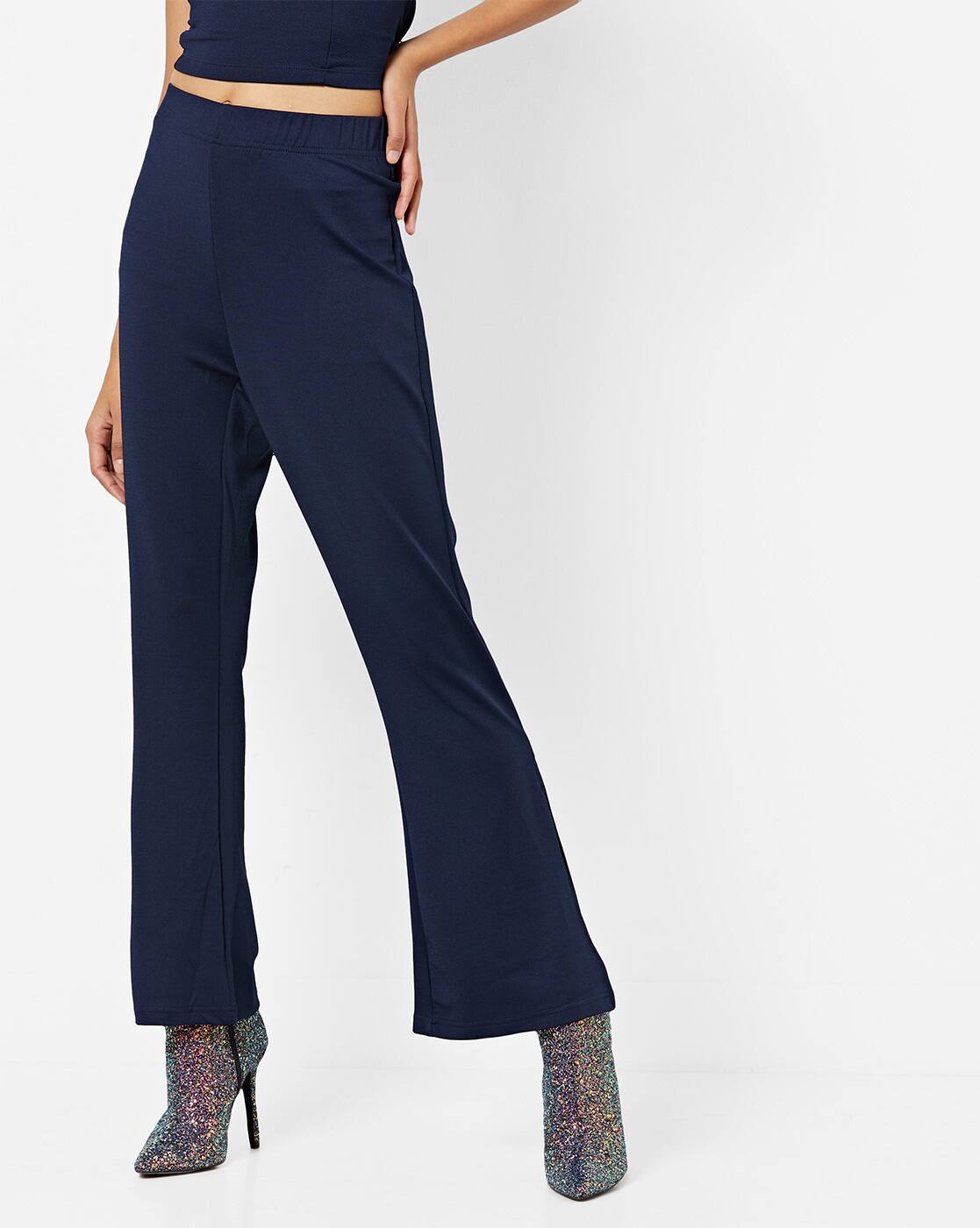 flared pants with slits