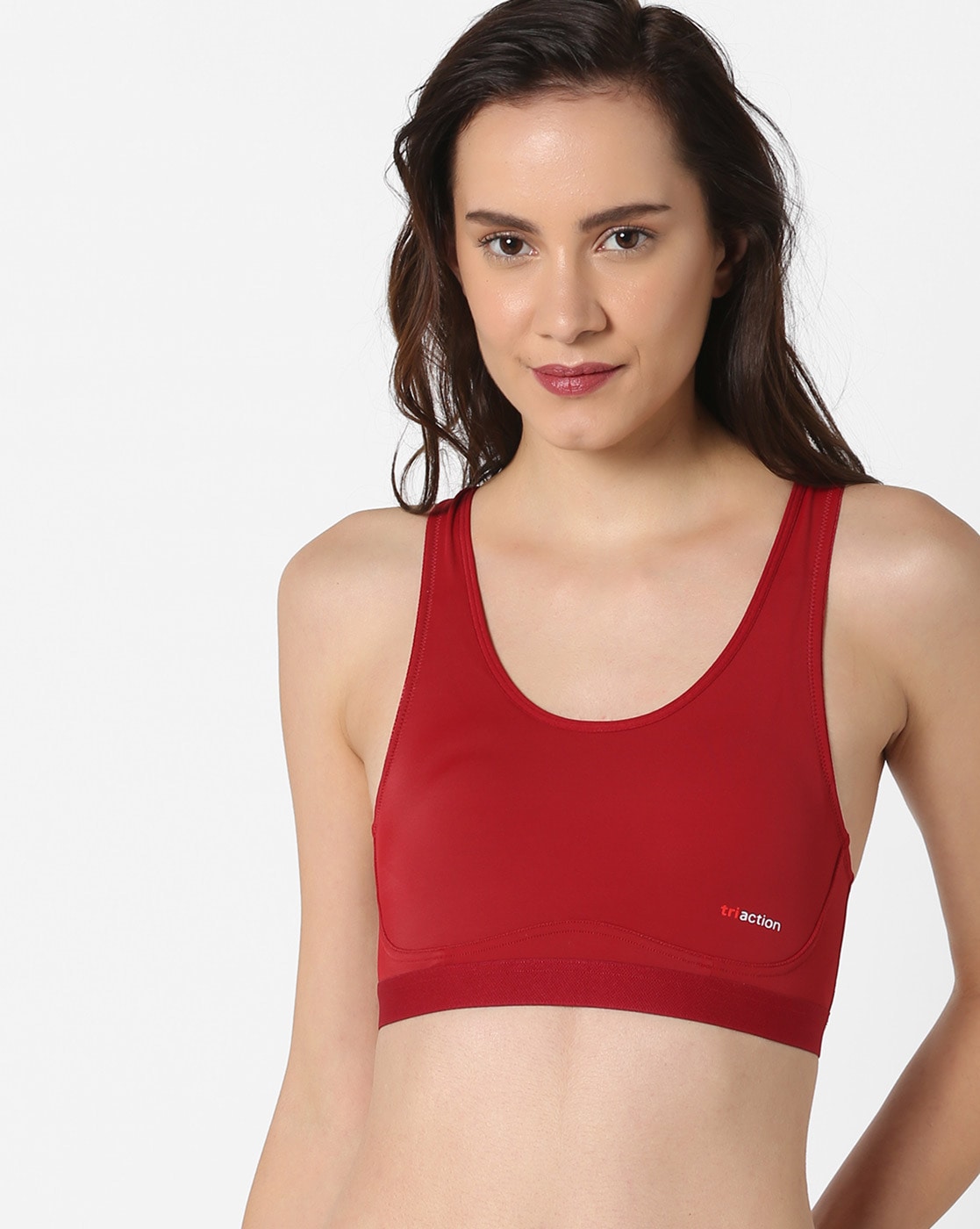 dark red sports bra