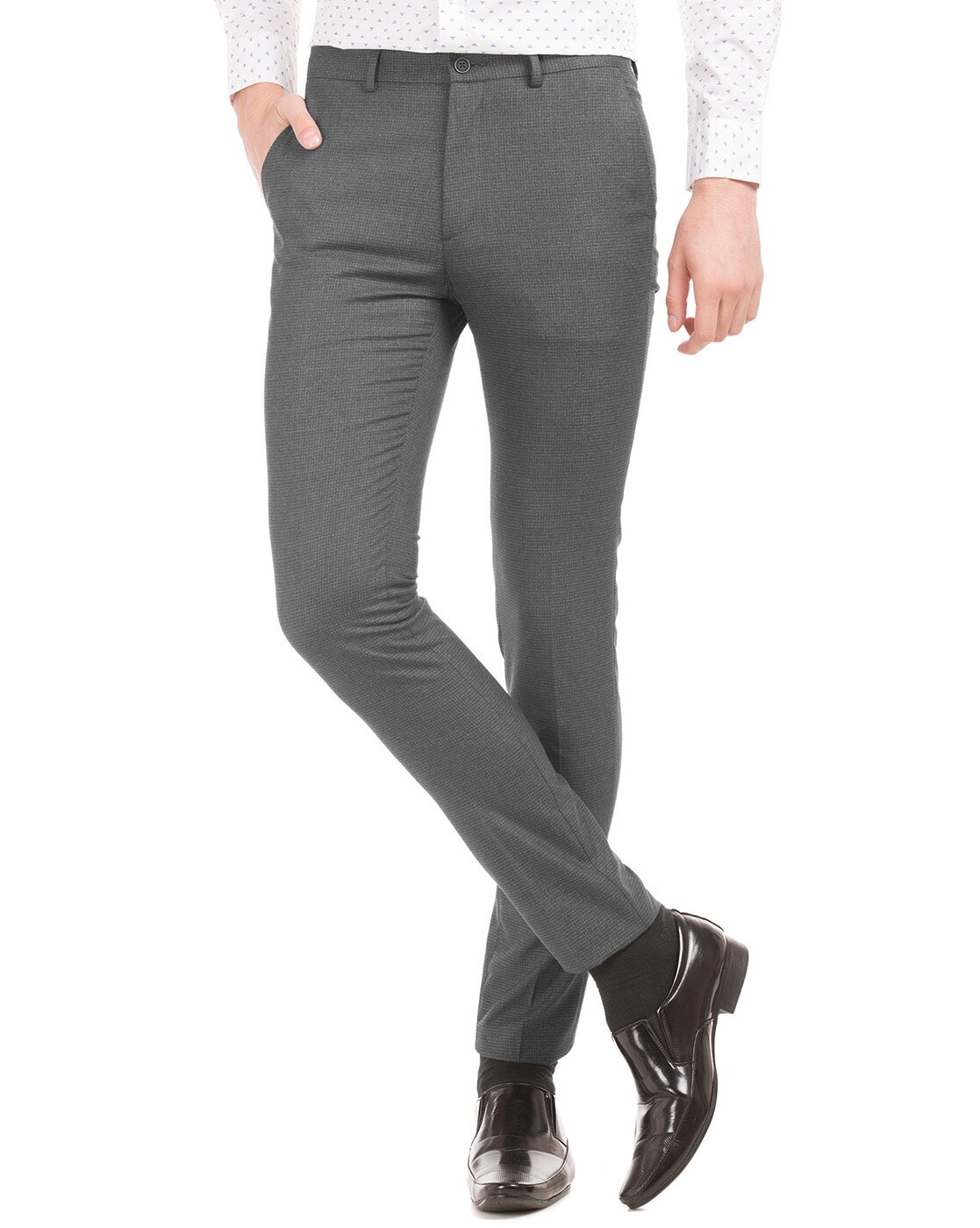 HUGO  Extraslimfit trousers in patterned performancestretch fabric