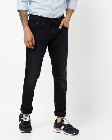 Mid-Rise Skinny Jeans with Whiskers