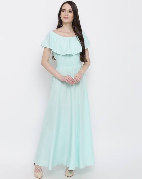 sky blue fitted dress