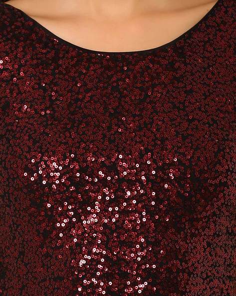 Maroon store sequin top