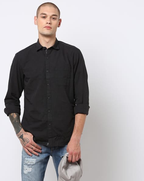 JOHN PLAYERS Trim Fit Shirt with Patch Pocket