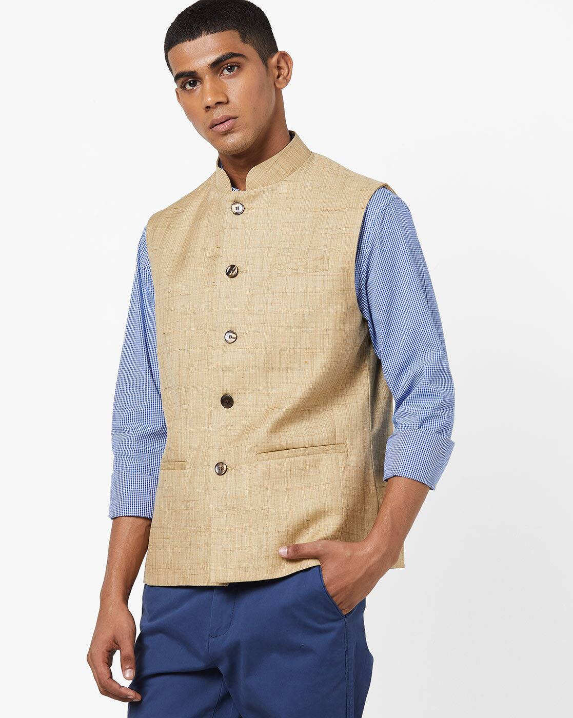 beige nehru jacket