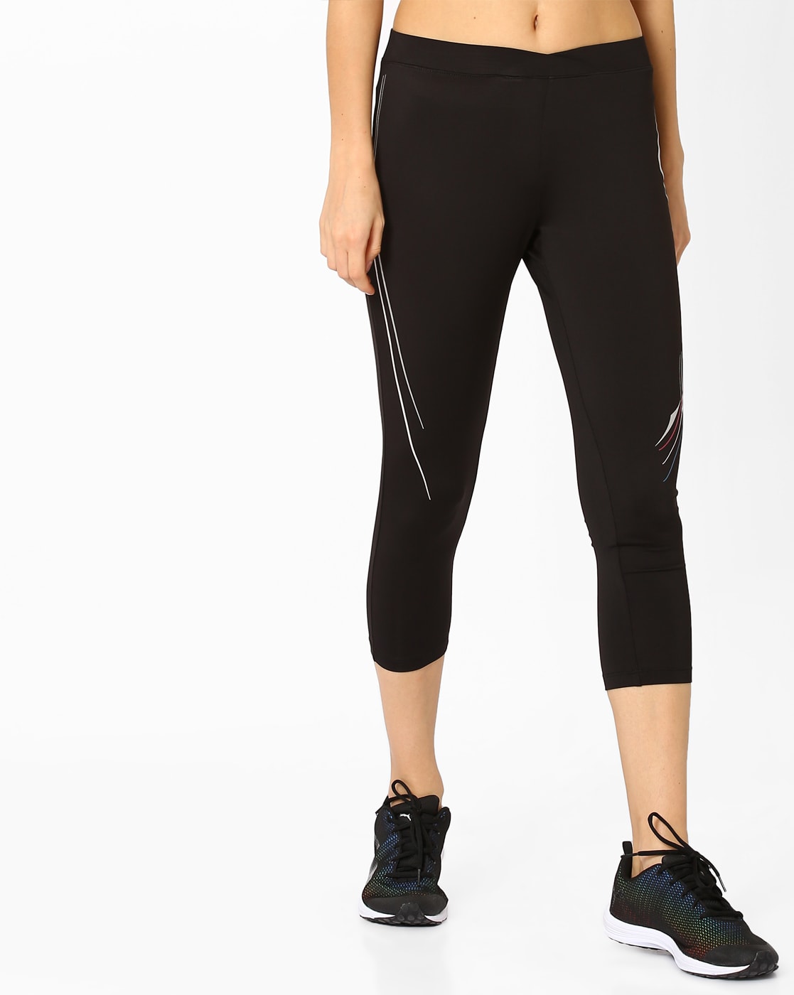 hotfits Women's Stretch Fit Black Yoga 3/4th Capri Pants I Gym Pants I  Workout Leggings