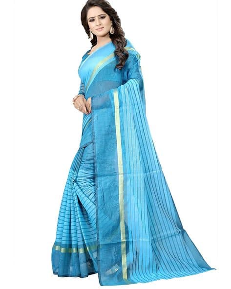 Striped Cotton Saree (Image - 2)