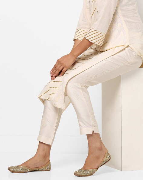 Single-Pleat Mid-Rise Ankle-Length Pants Price in India