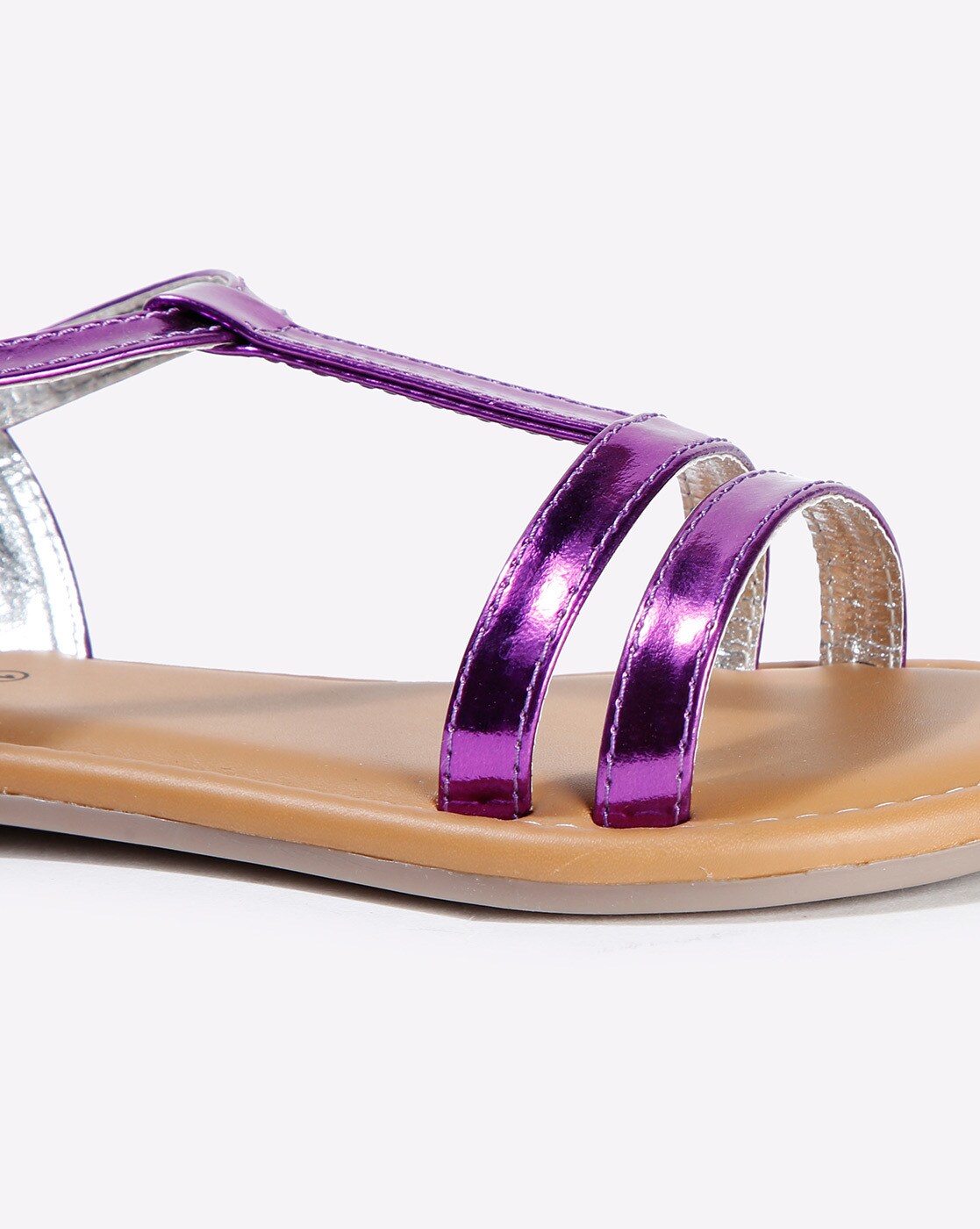 Purple Flat Sandals Stores - These sandals are in flat design with two  tones of purple combined and an embellishment of prominent purple gems in  different sizes. | Facebook