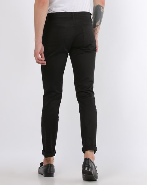 Moss London Skinny Fit Fit Navy Cropped Trousers | Buy Online at Moss