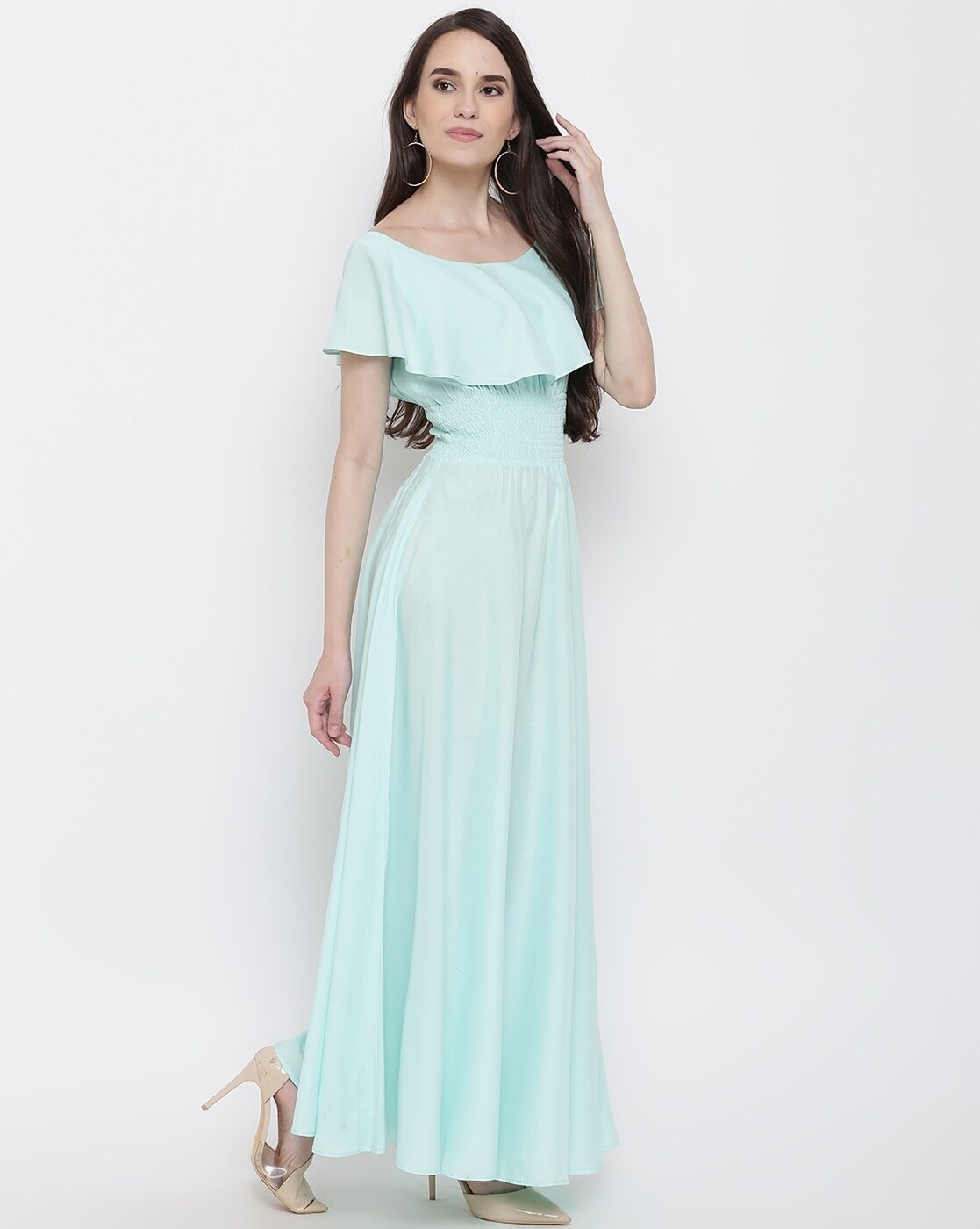 Sky Blue Fit And Flare Dress Online ...