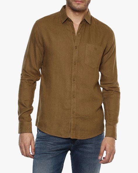 Mufti linen clearance shirt