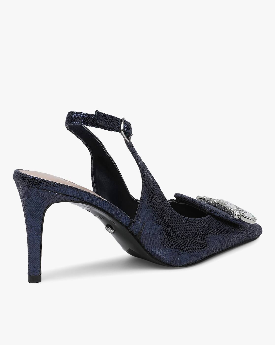 Buy Navy Heeled Shoes for Women by Dune 