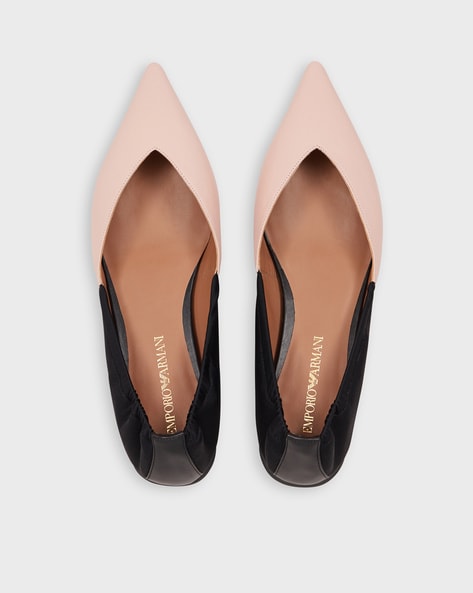 Colourblock Pointed Toe Ballerinas