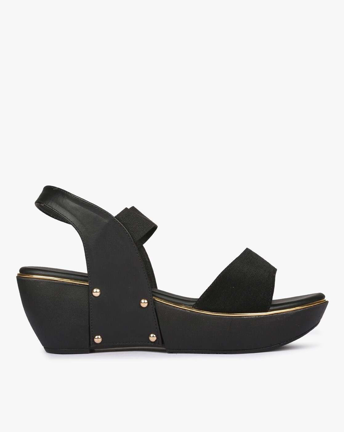 open toe black heels with strap