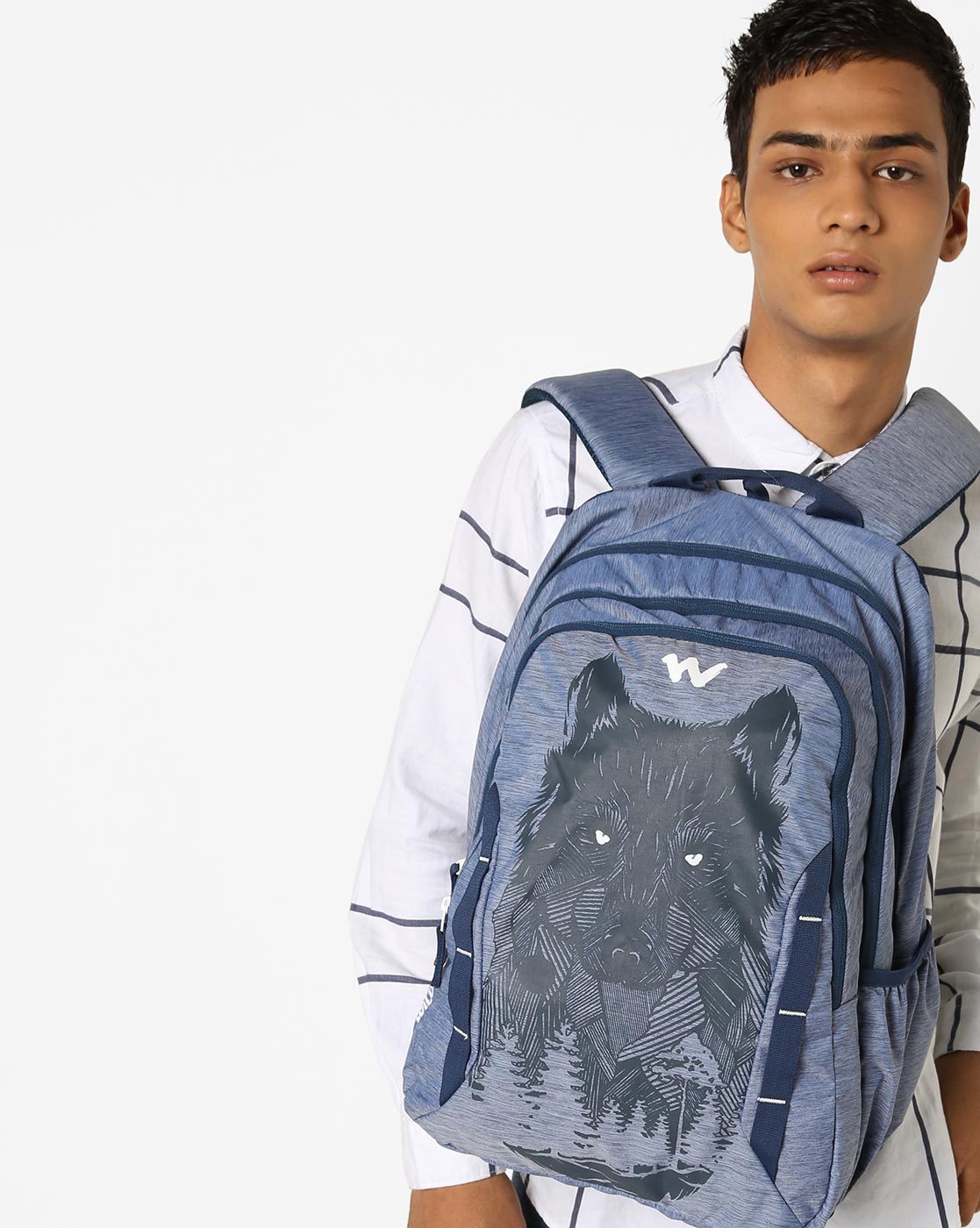 wildcraft blue graphic backpack