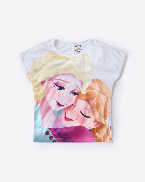 Disney Frozen Print Round-Neck T-shirt