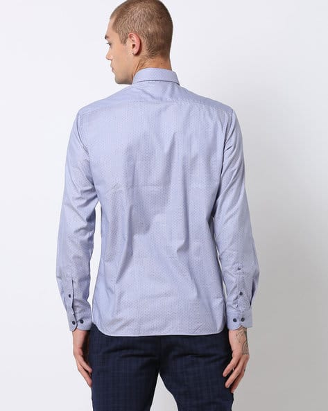 Ditsy Print Slim Fit Shirt with Patch Pocket (Image - 2)