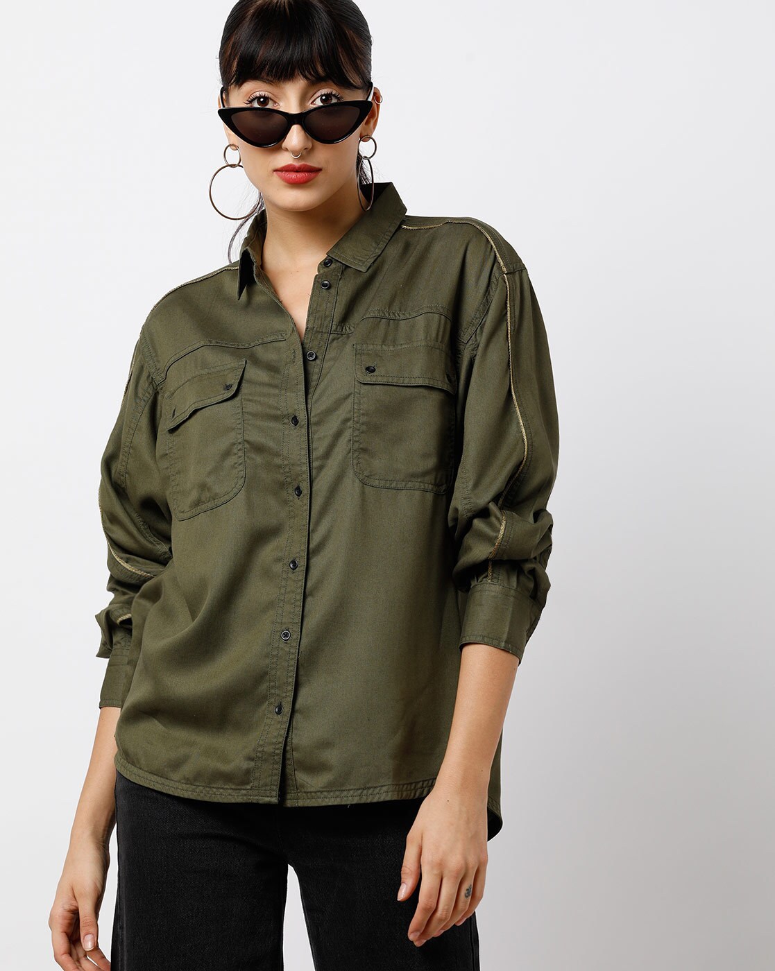 Buy Olive Green Shirts for Women by LEVIS Online 