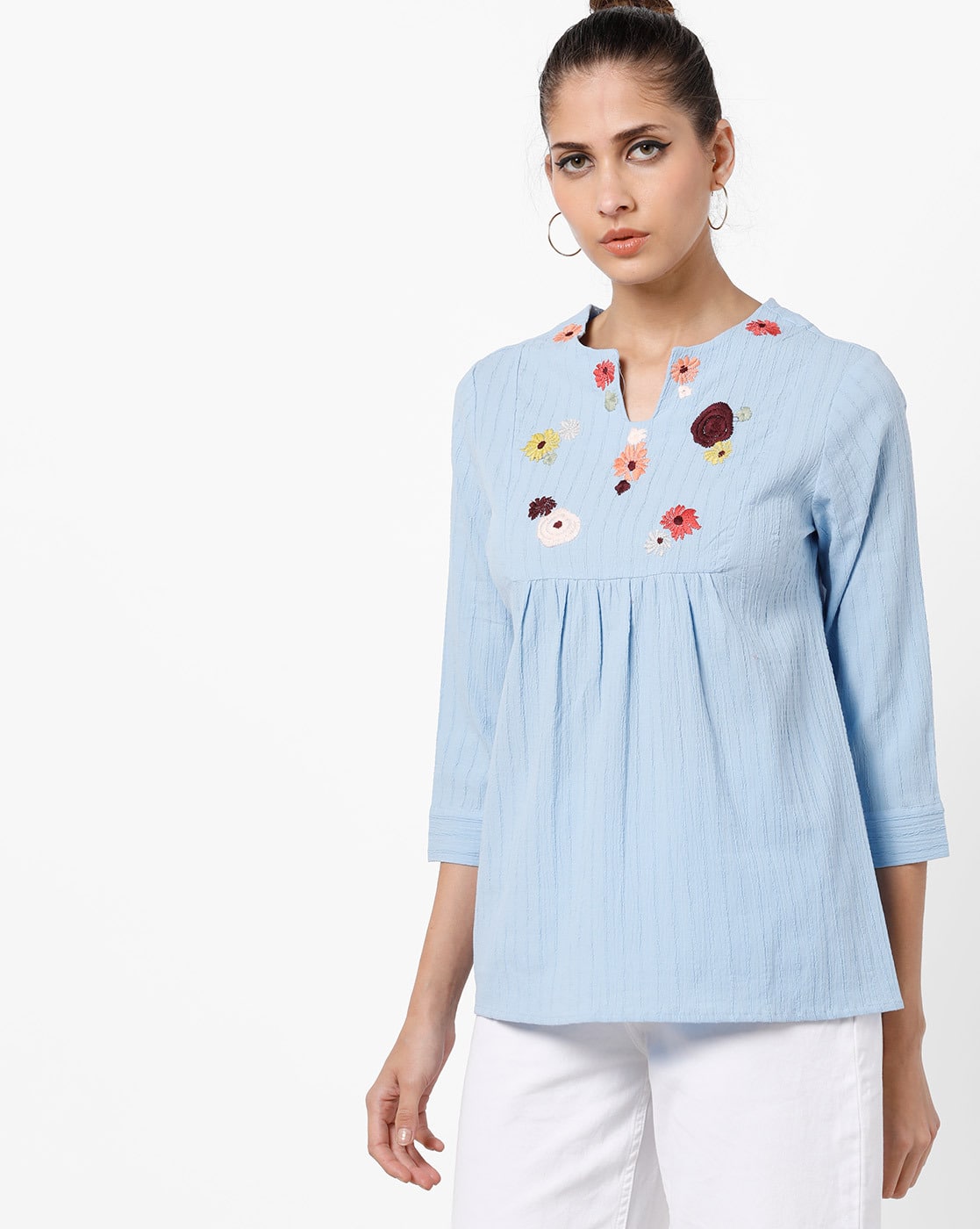 トップス yoke 21AW ROTHKO BORDER CREW NECK Buy Blue Shirts, Tops & Tunic for Women by AJIO Online | Ajio.com