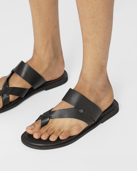 Genuine Leather Sandals with Toe Ring