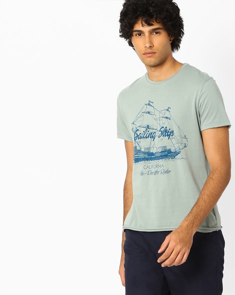 Sailing Ship Print T-shirt