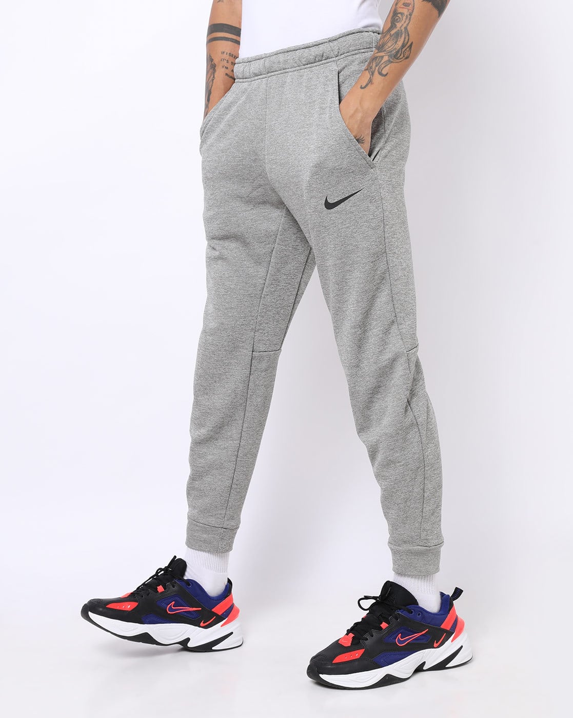grey running pants