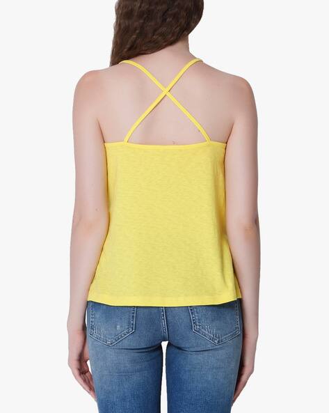 yellow spaghetti strap top