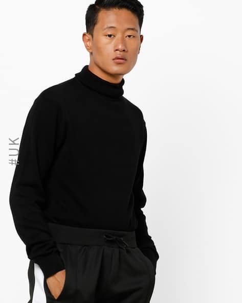 Turtleneck Pullover with Ribbed Hems