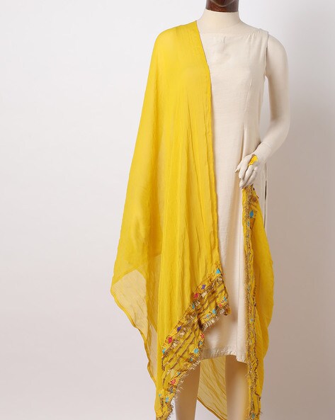 Textured Dupatta with Fringed Hems Price in India