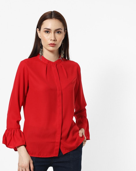 Buy Women's Red Collared Tops Online