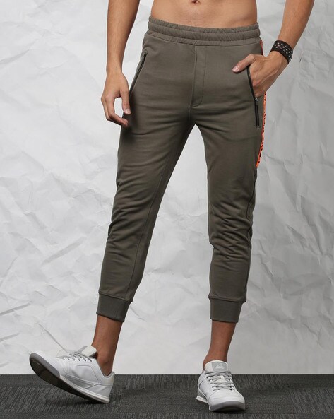 Buy Pepe Jeans Olive Skinny Fit Track Pants for Mens Online @ Tata CLiQ