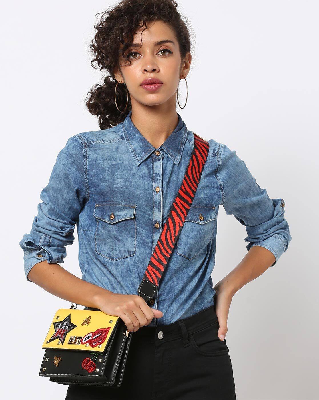 acid wash denim shirt womens