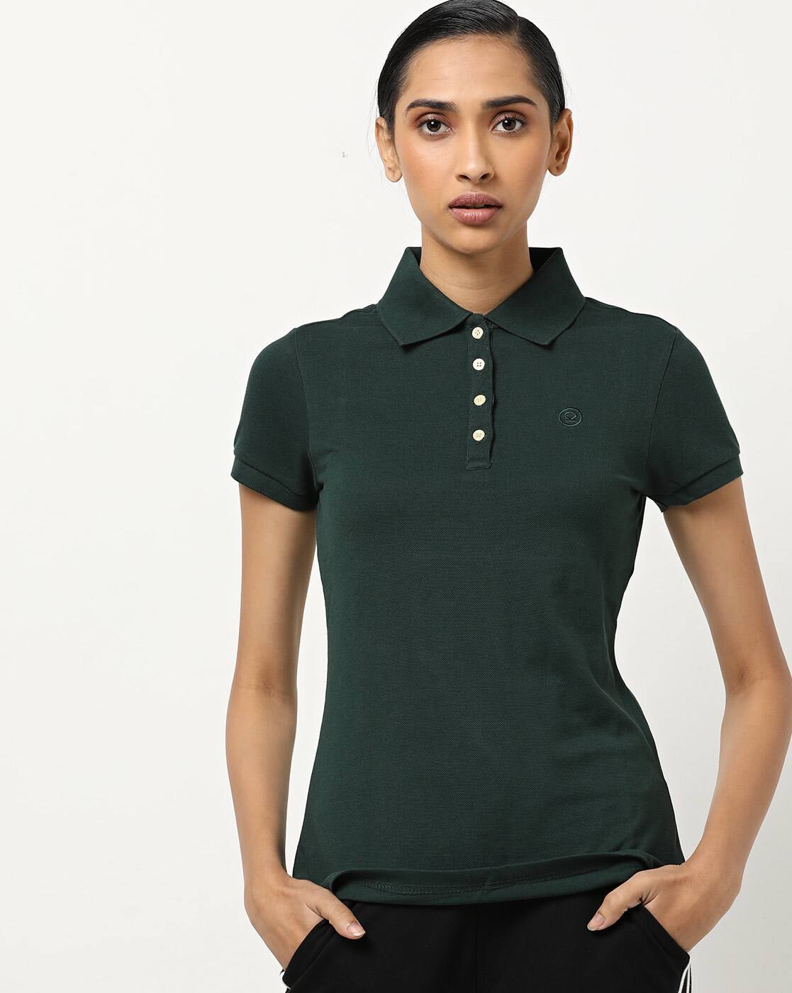 Buy Olive Green Tshirts for Women by Chkokko Online | Ajio.com