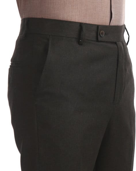 Tapered Fit Flat-Front Trousers (Image - 3)