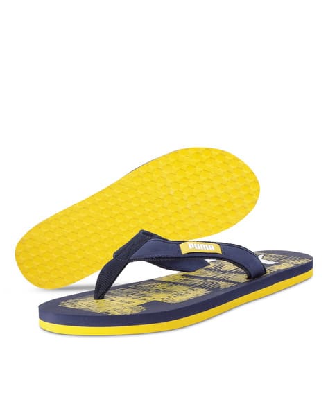 puma blue slippers