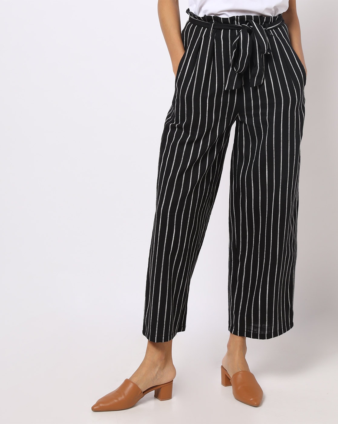 stripes  paper bag waist pants  stylegawker
