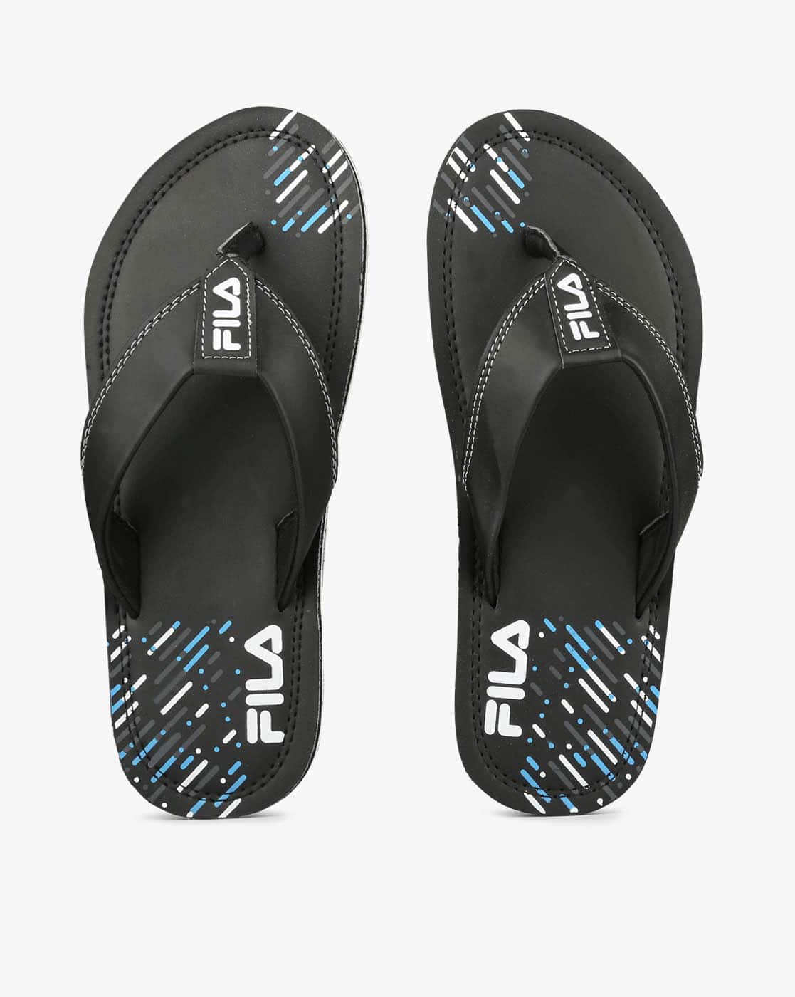 fila black flip flops