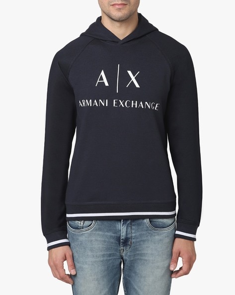 armani exchange blue hoodie