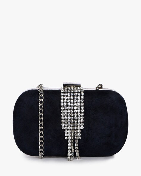 dune navy clutch bag