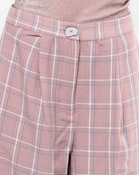 Zara Pink Gingham Plaid Pants Womens Fashion Bottoms Other Bottoms on  Carousell