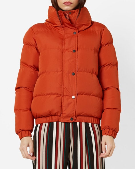 burnt orange puffer jacket women's