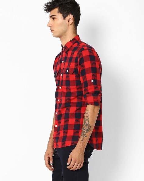 Buffalo plaid shirt Untucked fit, Le 31, Shop Men's Check & Plaid Shirts  Online