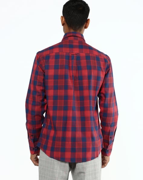 Checked Cotton Shirt with Patch Pocket (Image - 3)