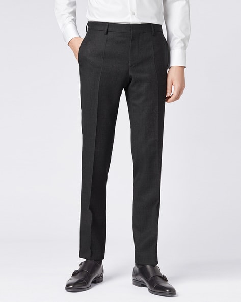 Weekday Daisy low rise trousers with front seam in black  ASOS