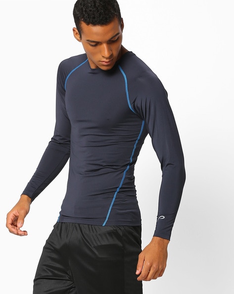 Buy Grey Compression Fullsleeves Tshirts for men online