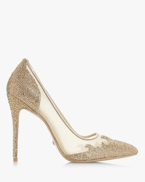 Buy Gold-Toned Heeled Shoes for Women 